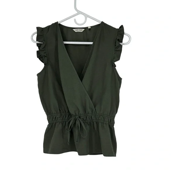 NAF NAF | Tops | Naf Naf 36 Us 2 Olive Green Sleeveless Top W Tie Waist Ruffled Arm Openings | Poshmark NAF NAF | Tops | Naf Naf 36 Us 2 Olive Green Sleeveless Top W Tie Waist Ruffled Arm Openings | Poshmark